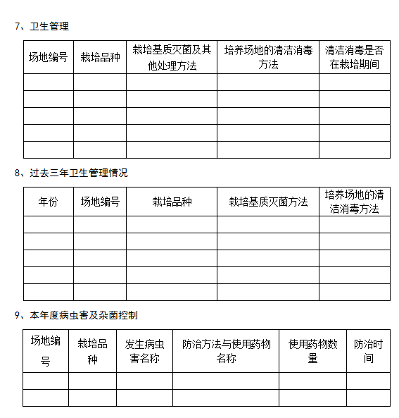 卫生管理等情况表